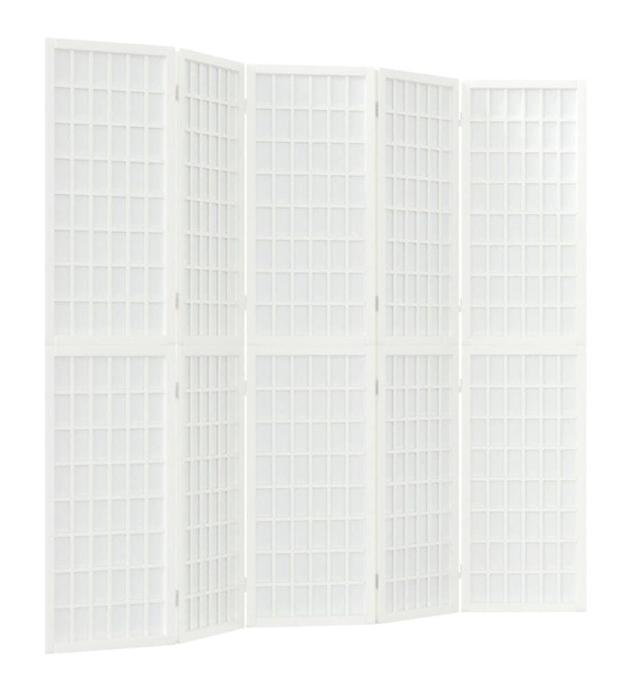 Cloison de séparation pliable 5 panneaux 200x170 cm Blanc
