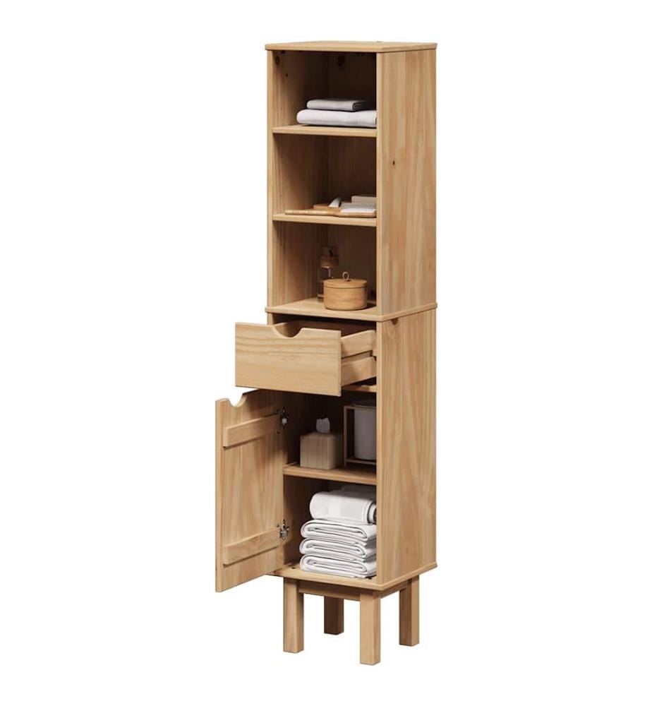 Armoire de salle de bain OTTA 35x30x159 cm bois massif de pin