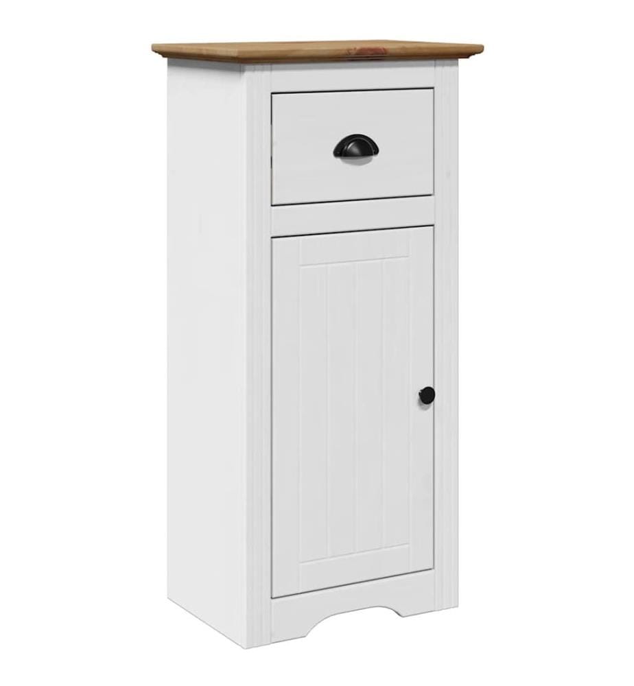 Badschrank BODO Weiss und Braun 44x30x90 cm