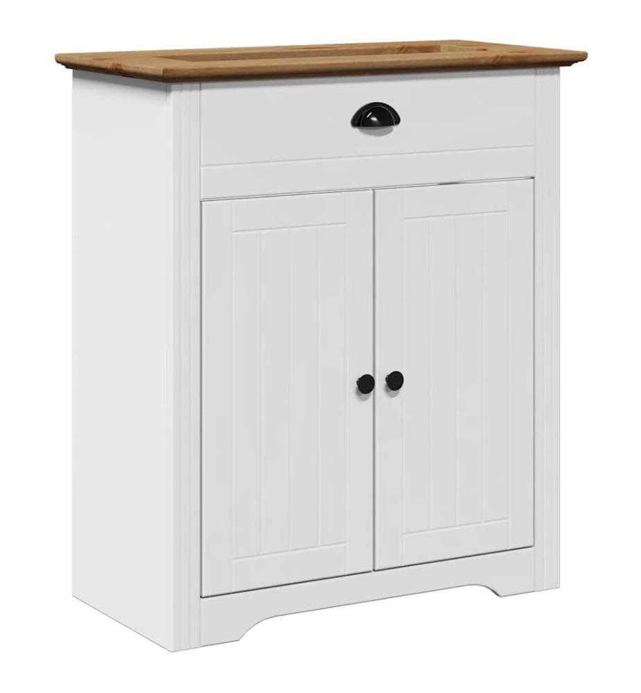 Waschbeckenunterschrank BODO Weiss und Braun 70x35x80 cm