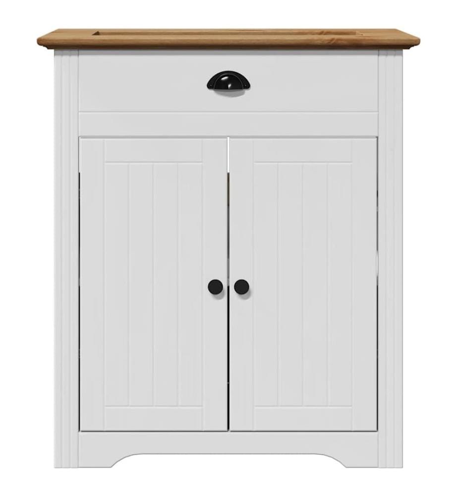 Waschbeckenunterschrank BODO Weiss und Braun 70x35x80 cm