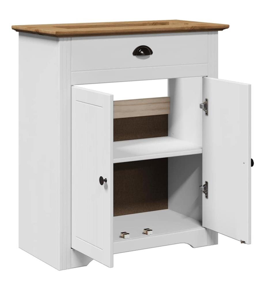 Waschbeckenunterschrank BODO Weiss und Braun 70x35x80 cm