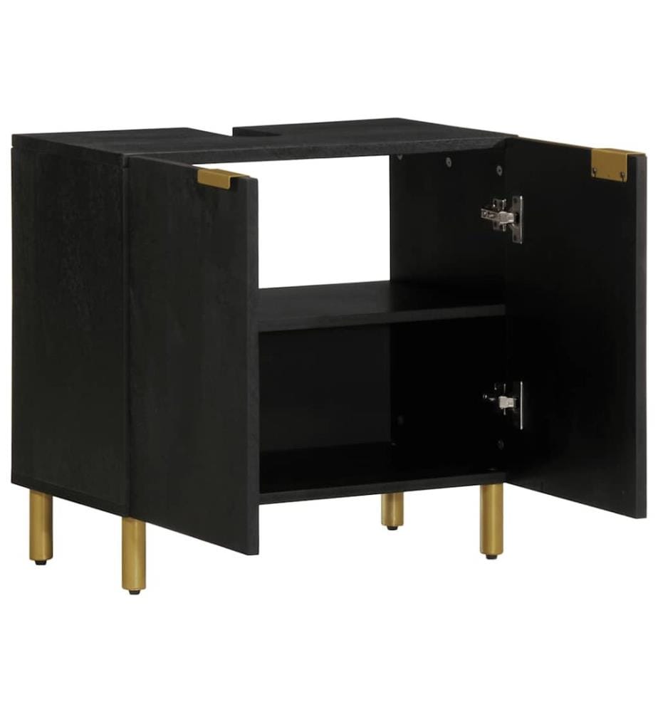 Waschbeckenunterschrank Schwarz 62x33x58 cm Holzwerkstoff