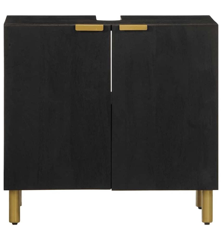 Waschbeckenunterschrank Schwarz 62x33x58 cm Holzwerkstoff