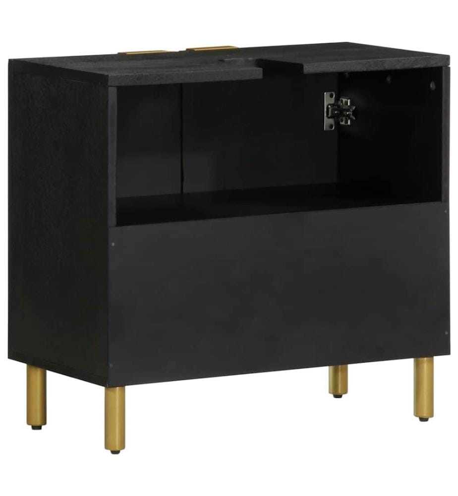 Waschbeckenunterschrank Schwarz 62x33x58 cm Holzwerkstoff