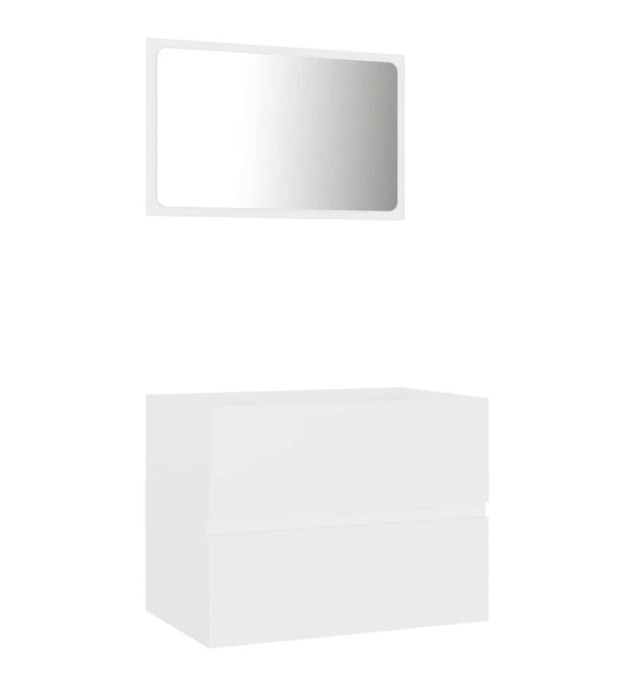 2-tlg. Badmöbel-Set Weiss Holzwerkstoff