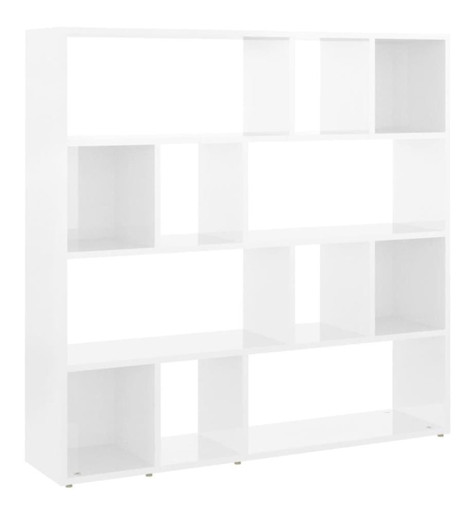 Bibliothèque/Séparateur de pièce Blanc brillant 105x24x102 cm