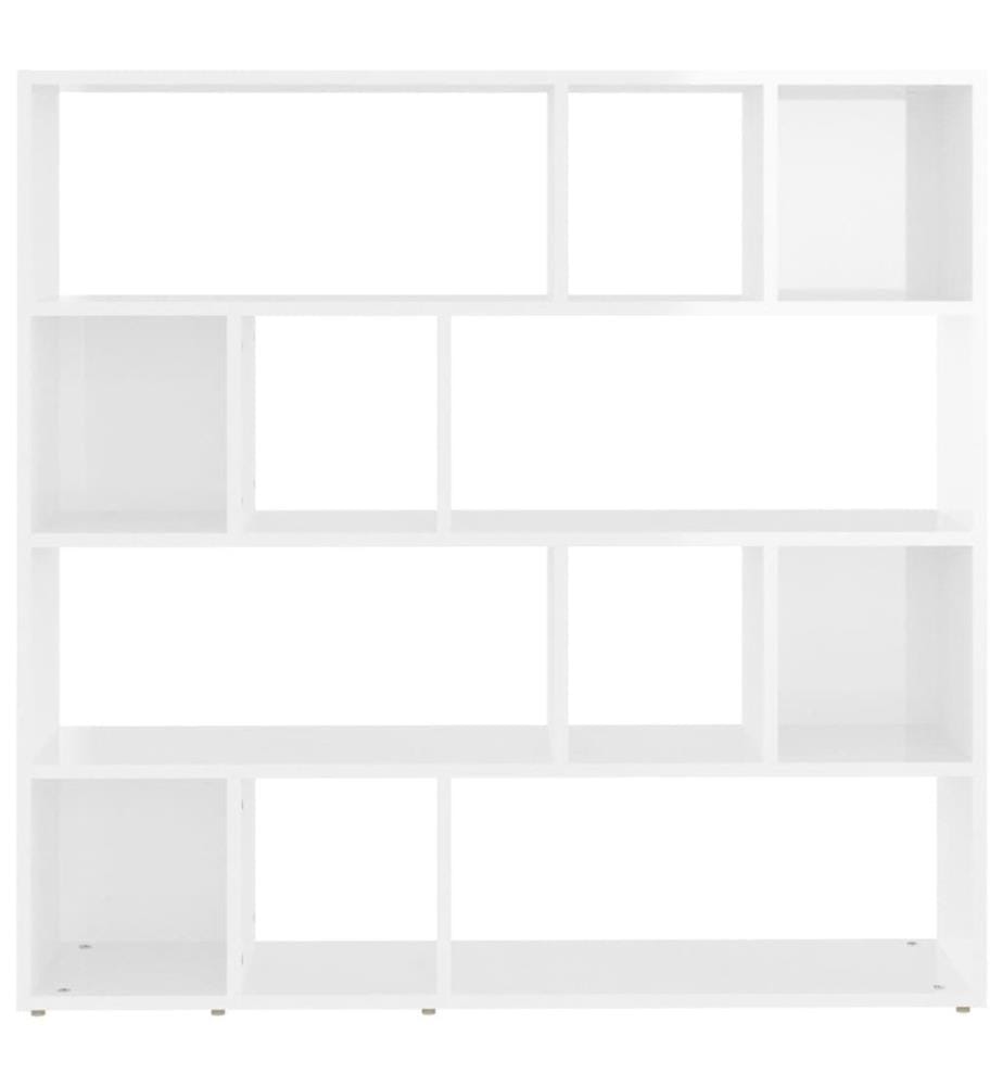 Bibliothèque/Séparateur de pièce Blanc brillant 105x24x102 cm