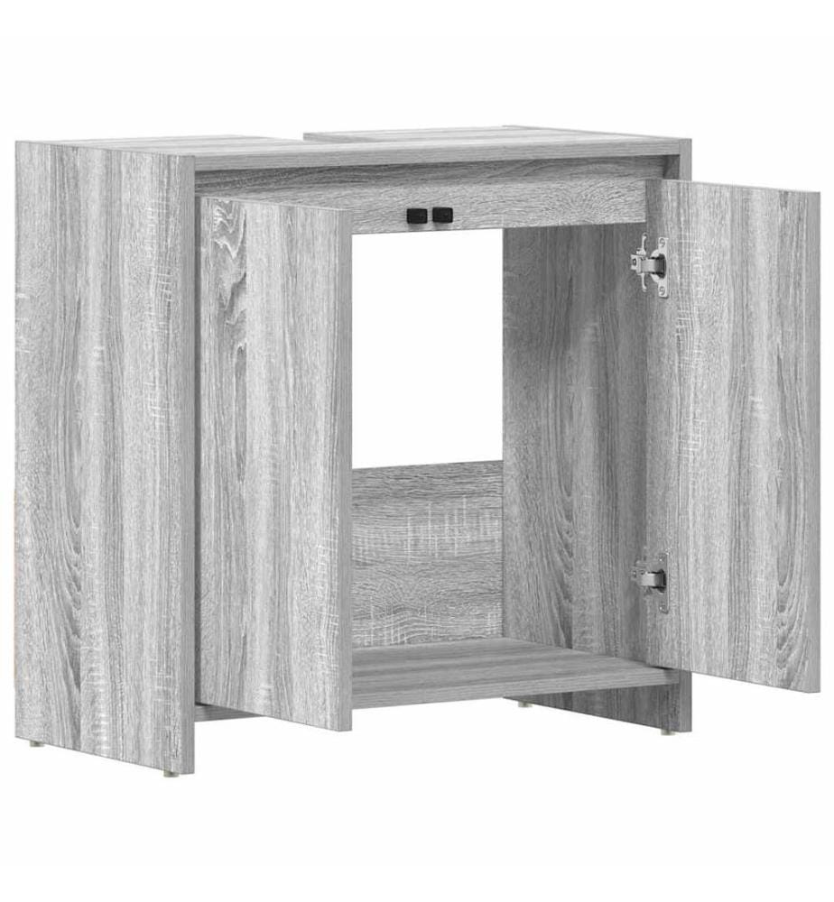 Badschrank Grau Sonoma 60x33x61 cm Holzwerkstoff