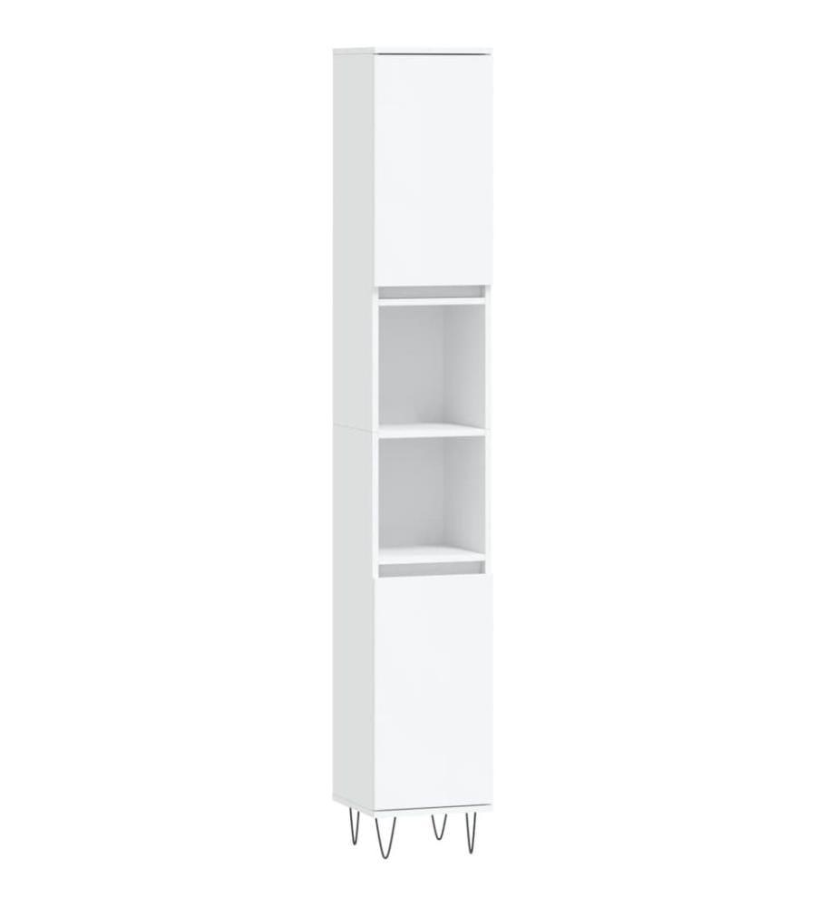 Badschrank Weiss 30x30x190 cm Holzwerkstoff