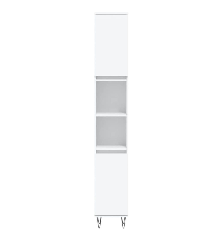 Badschrank Weiss 30x30x190 cm Holzwerkstoff