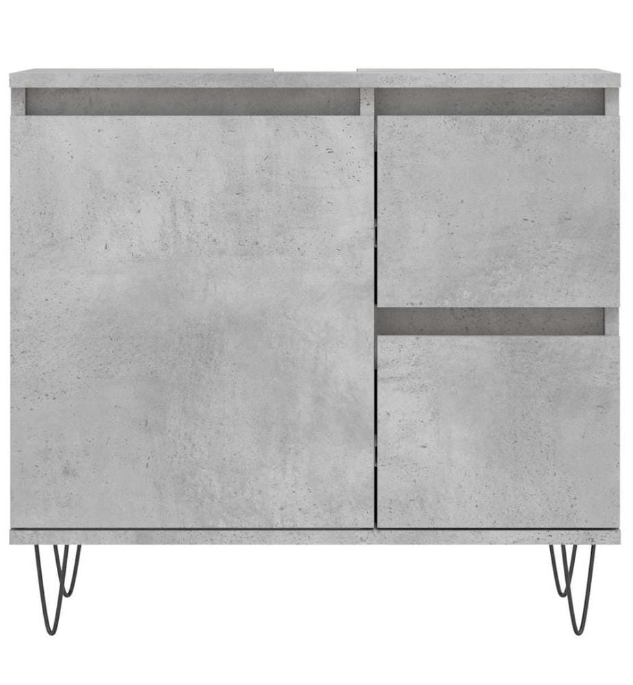 Armoire de salle de bain gris béton 65x33x60 cm