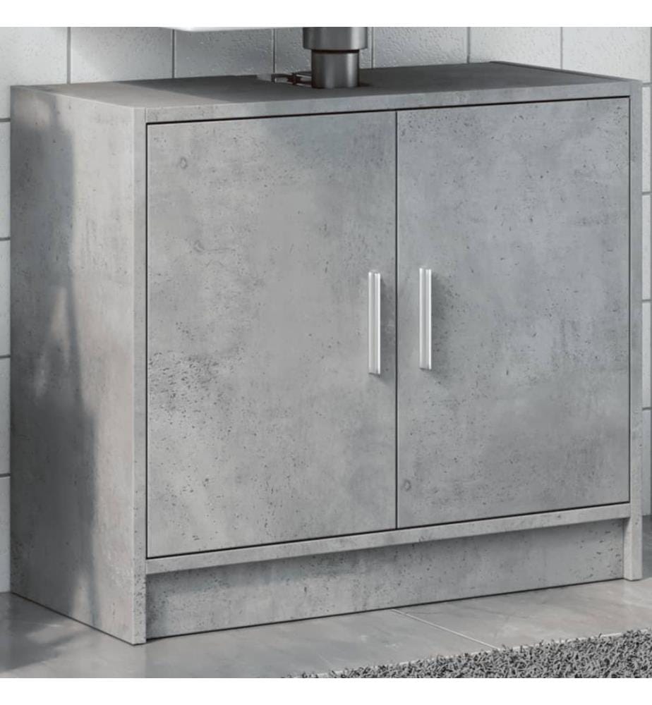 Armoire d'évier gris béton 63x29x55 cm bois d'ingénierie