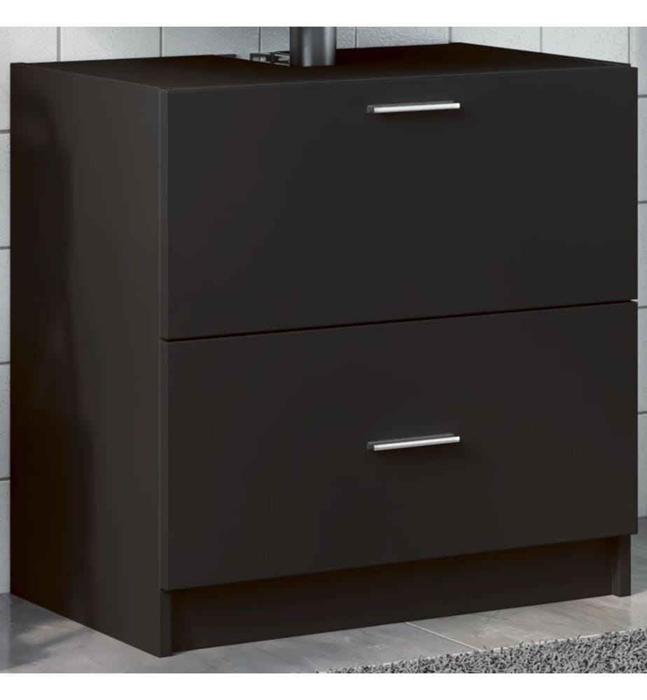Waschbeckenunterschrank Schwarz 59x37x59 cm Holzwerkstoff