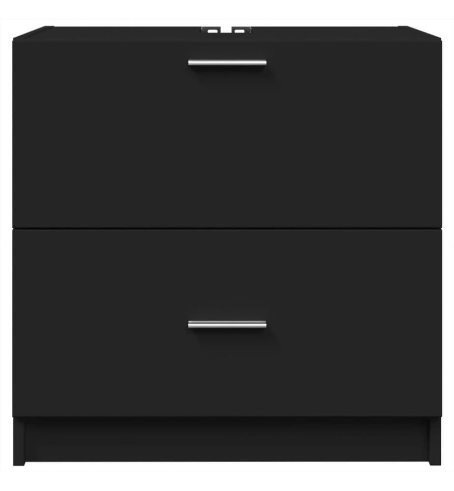Waschbeckenunterschrank Schwarz 59x37x59 cm Holzwerkstoff