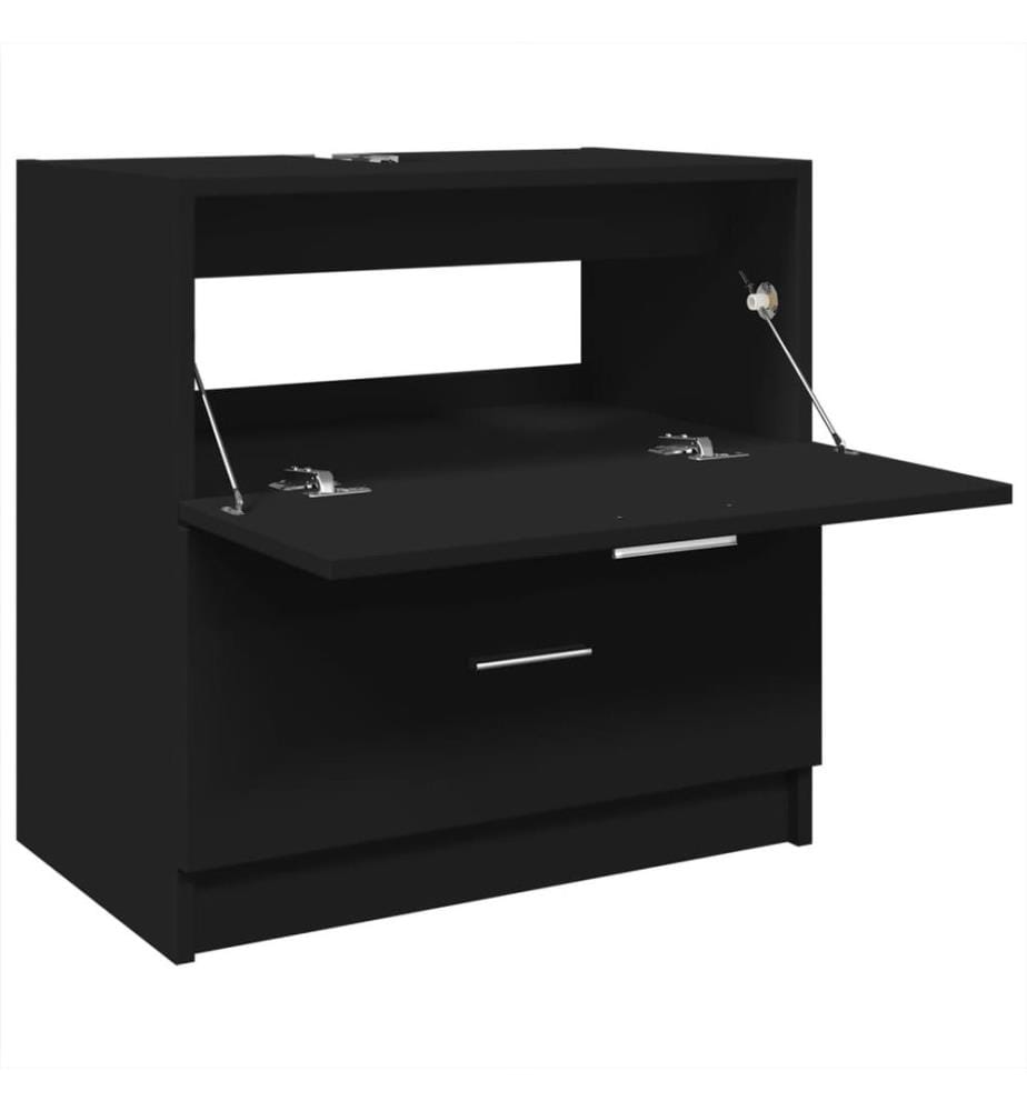 Waschbeckenunterschrank Schwarz 59x37x59 cm Holzwerkstoff