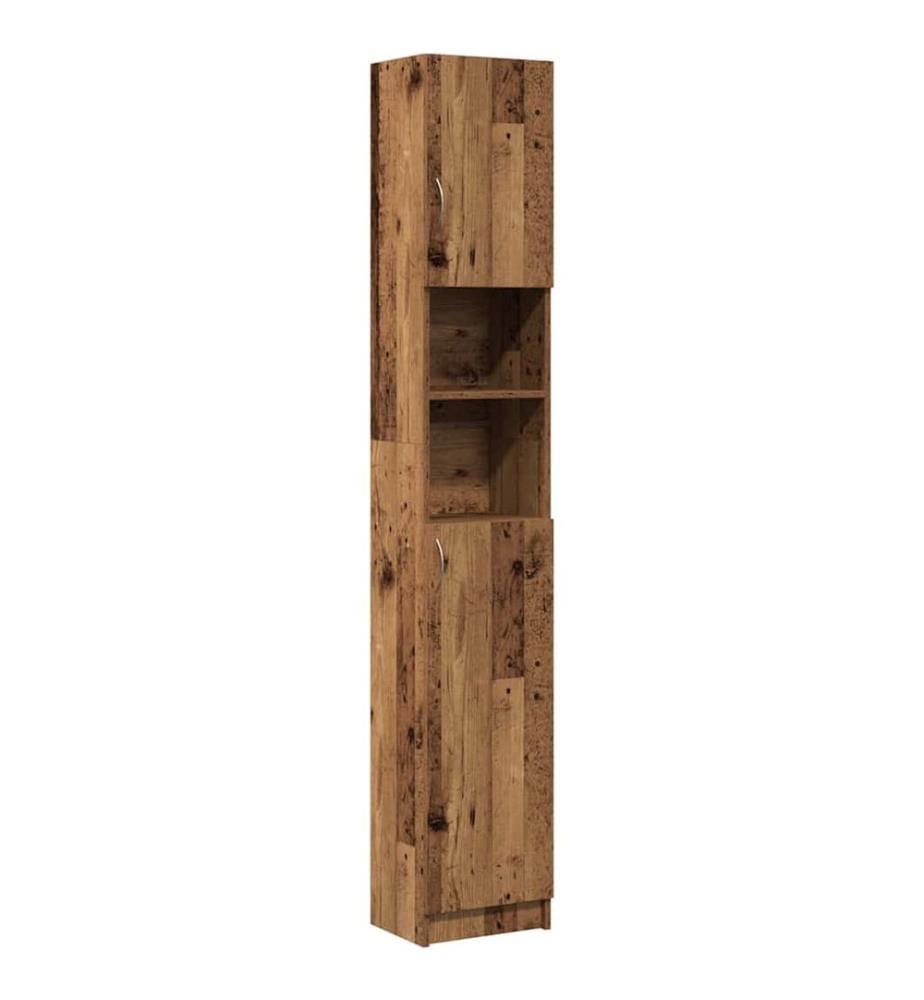 Badschrank Altholz-Optik 32x25,5x190 cm Holzwerkstoff