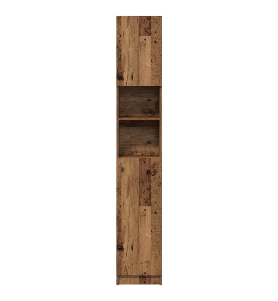 Badschrank Altholz-Optik 32x25,5x190 cm Holzwerkstoff