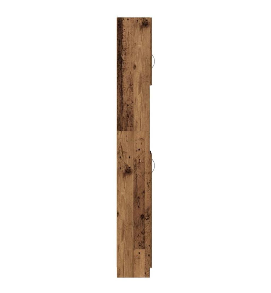 Badschrank Altholz-Optik 32x25,5x190 cm Holzwerkstoff