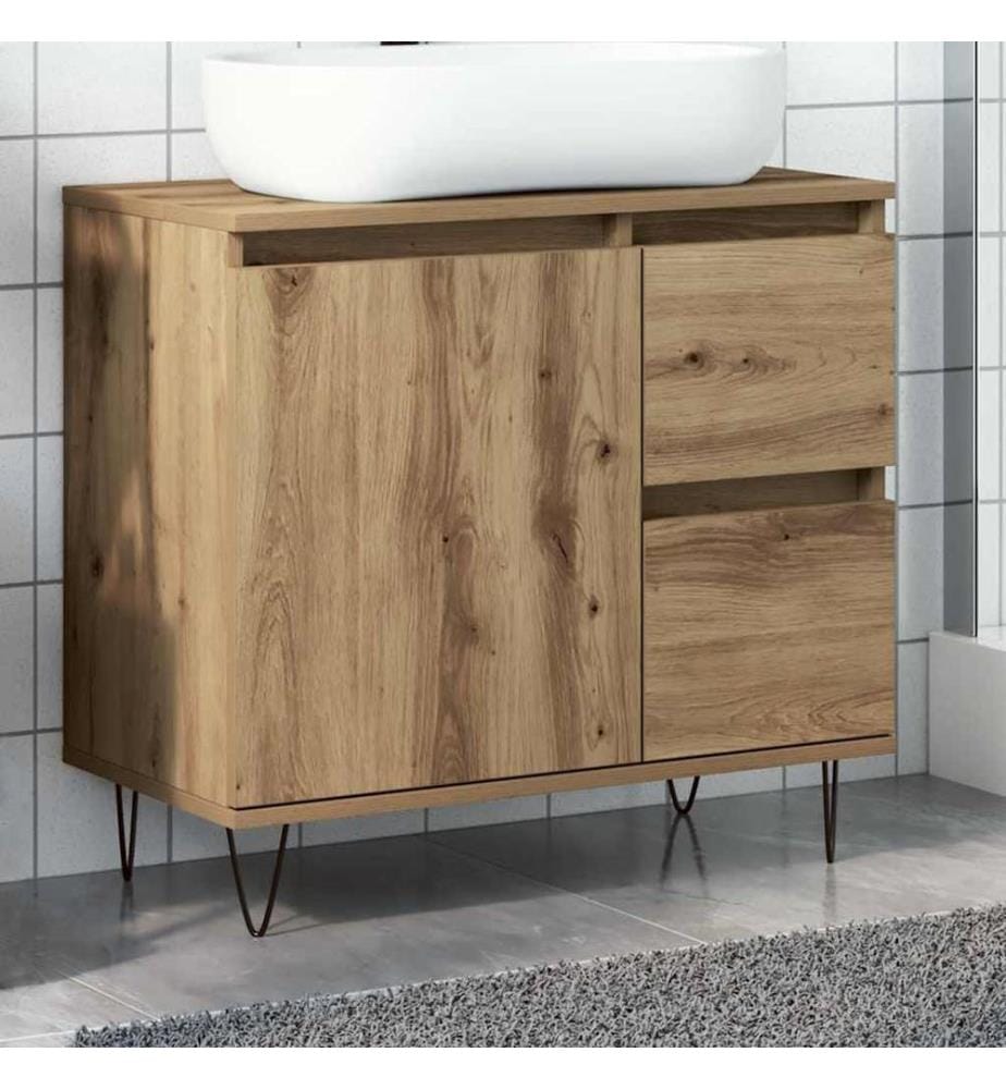 Waschbeckenunterschrank Artisan-Eiche 65x33x60 cm Holzwerkstoff
