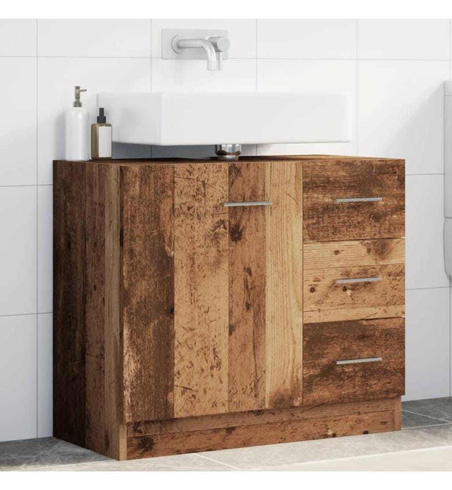 Armoire d'évier vieux bois 63x30x54 cm bois d'ingénierie