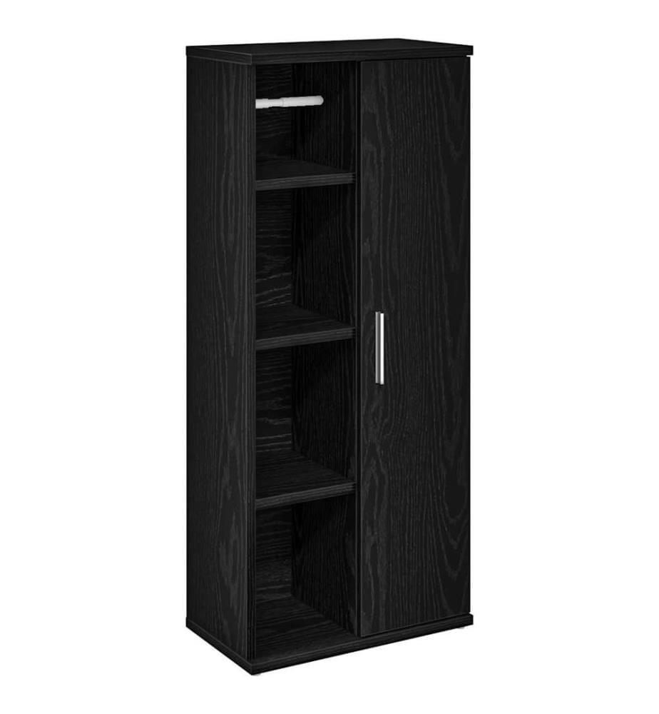 Badezimmerschrank mit Rollenhalter Schwarz 39x22x90 cm