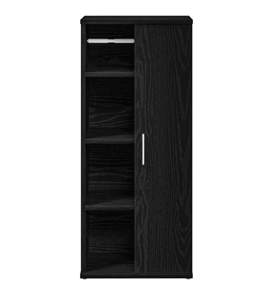 Badezimmerschrank mit Rollenhalter Schwarz 39x22x90 cm