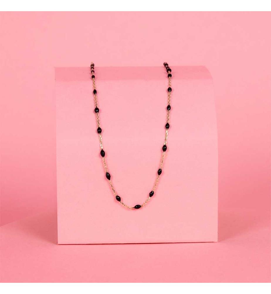 Amada Black necklace - Yellow gold