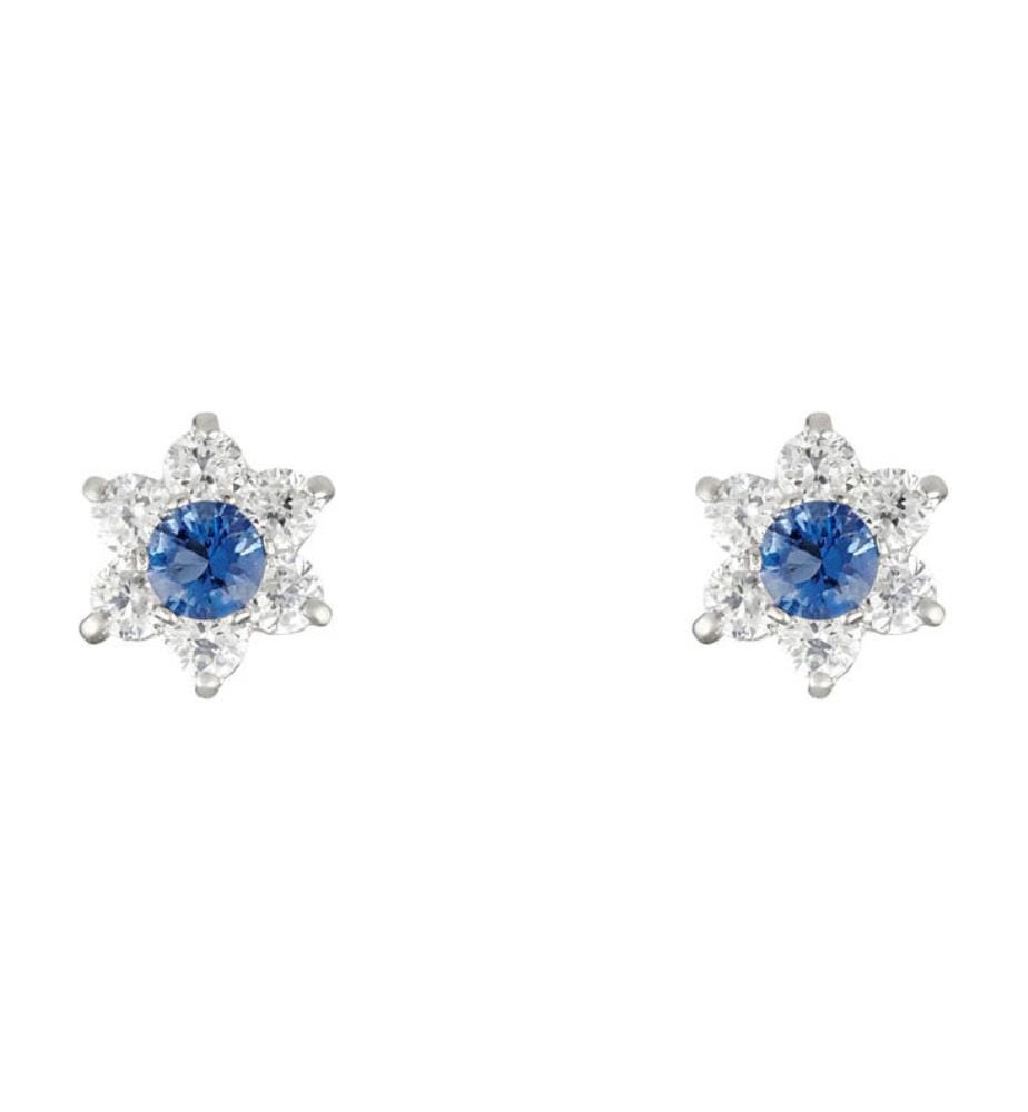 Ohrringe aus Gold Le Messager Blanc - Weiss und Blau