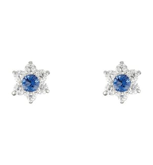 Ohrringe aus Gold Le Messager Blanc - Weiss und Blau