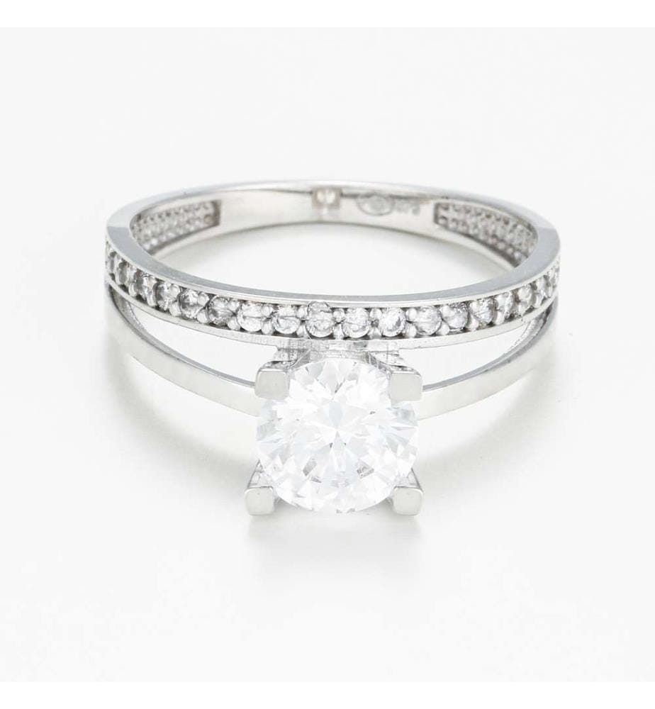 Bague Majestueuse - Or Blanc 375/1000 et Zirconium