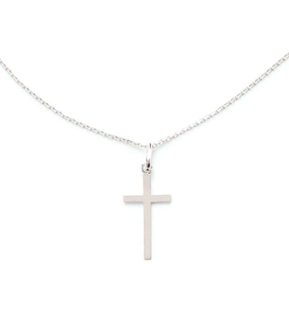 Goldanhänger Croix Croyance - Weiss