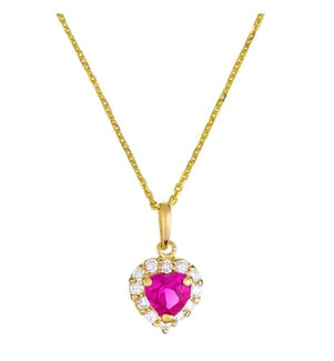 Pendentif "Embrasé" Or Jaune  et Zirconium rougeAnhänger "Embraced" Gelbgold  und roter Zirkonium