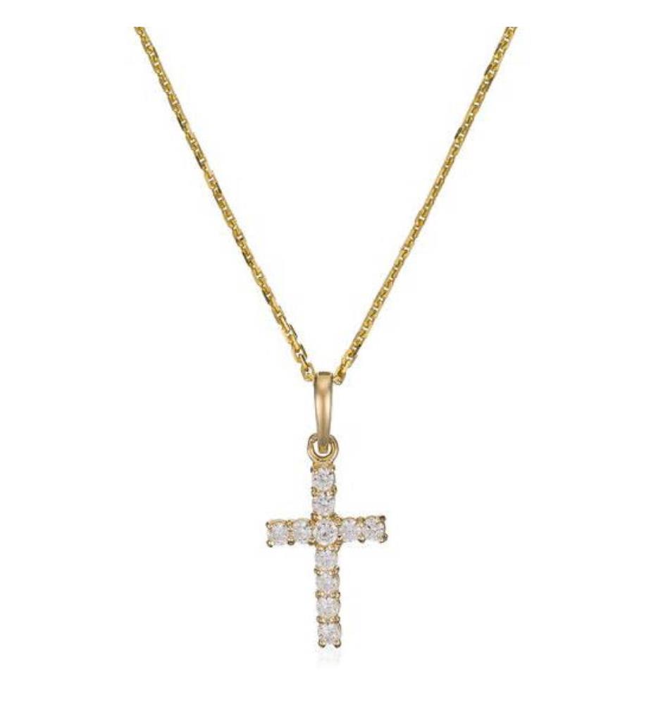 Pendant Croix Vérité - Gold and White