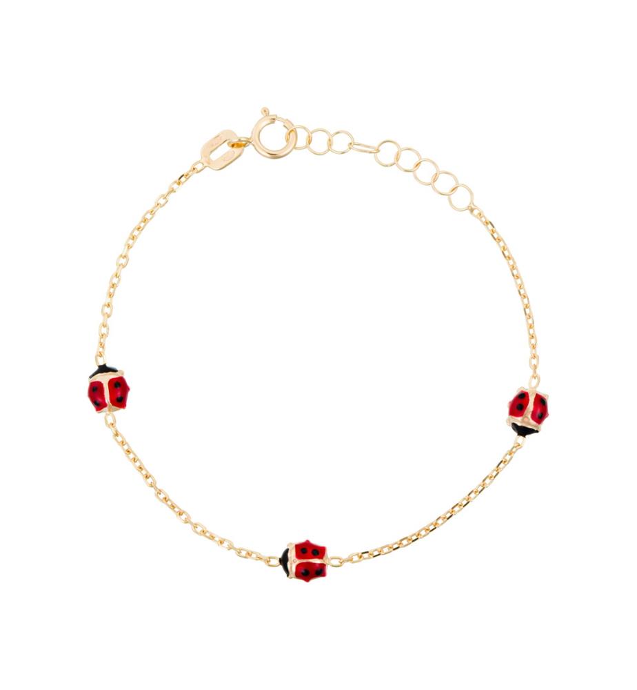 Armband 3 Coccinelles - Gelbgold 375/1000