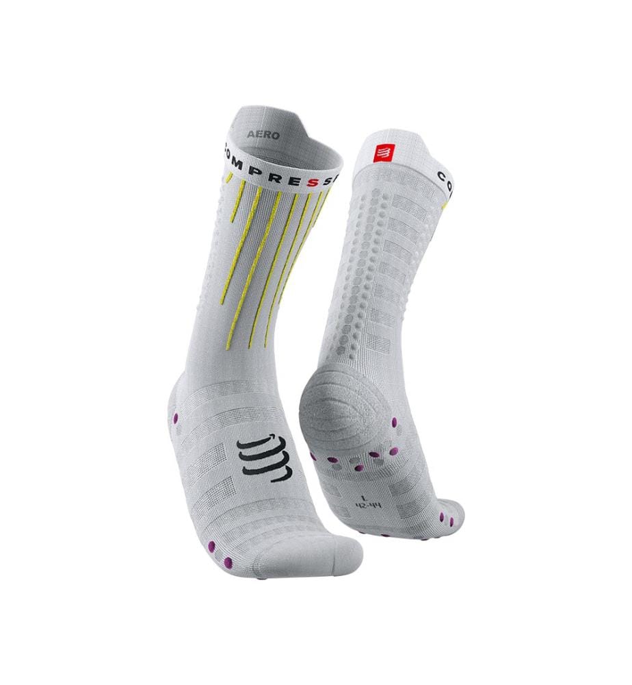 Aerodynamische Socken - Weiss, Gelb und Pink