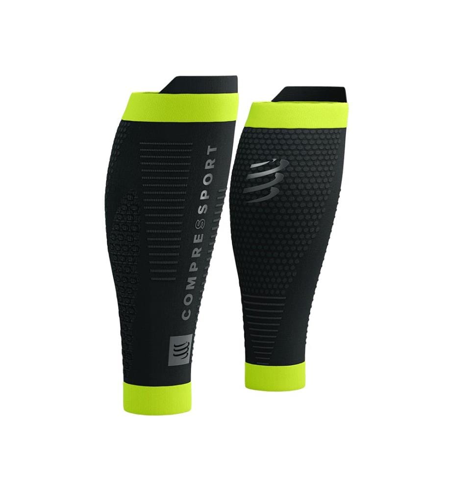 R2 3.0 Flash Compression Sleeves Waden - Schwarz und Fluo Gelb