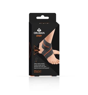 Verstellbare elastische Knöchelbandage Grösse S - Dunkelgrau und Orange
