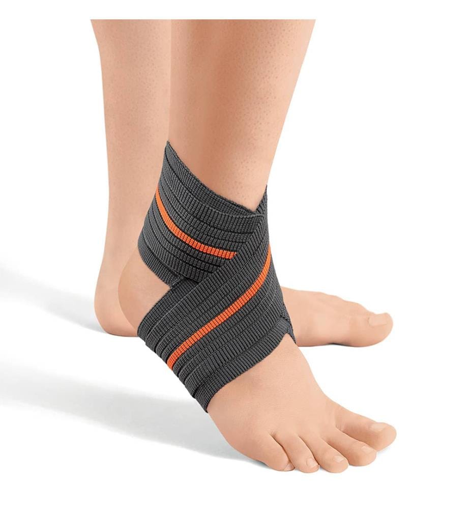 Verstellbare elastische Knöchelbandage Grösse S - Dunkelgrau und Orange