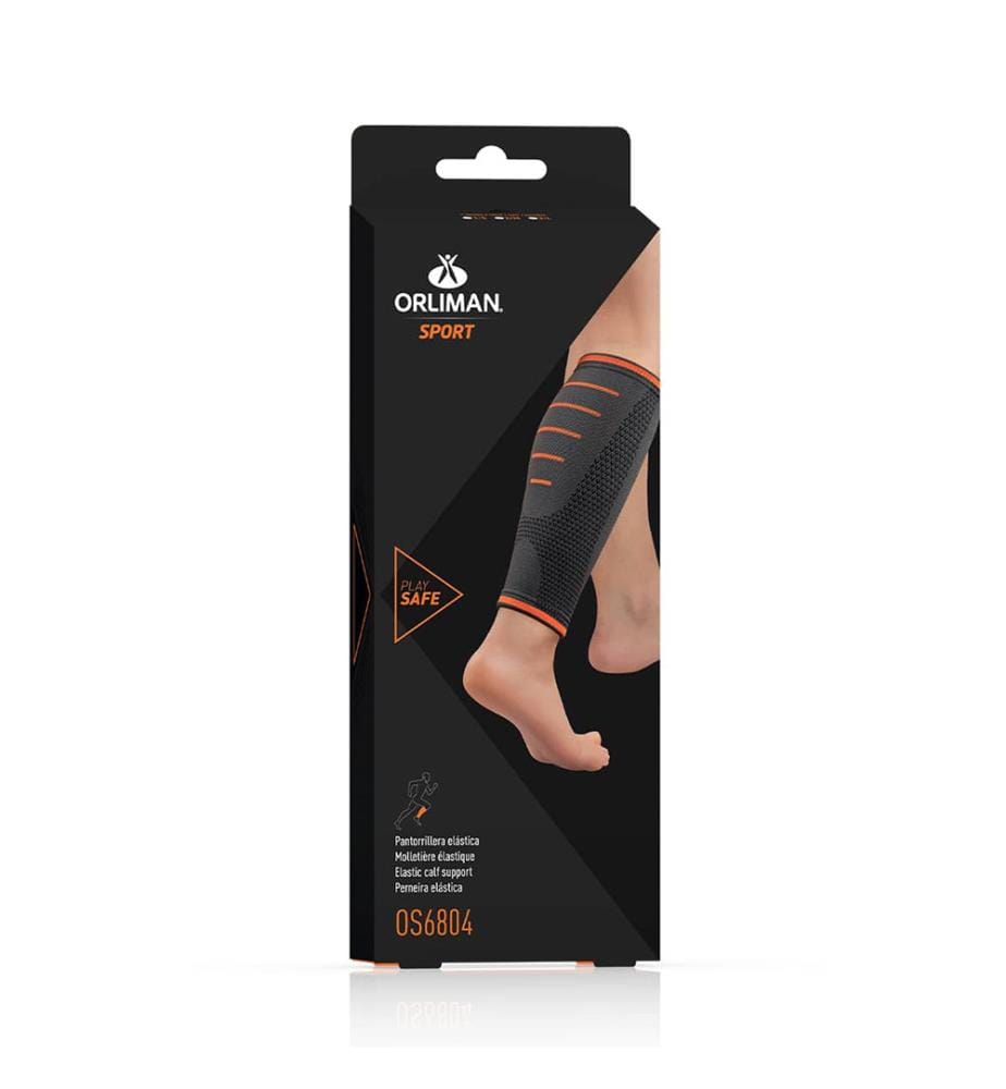 Elastisches Wadenband Grösse M - Dunkelgrau und Orange