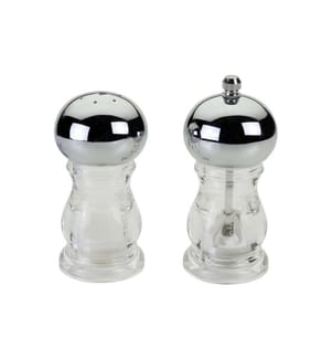 Set Salzstreuer und Gewürzmühle Edelstahl/Acryl/Metall