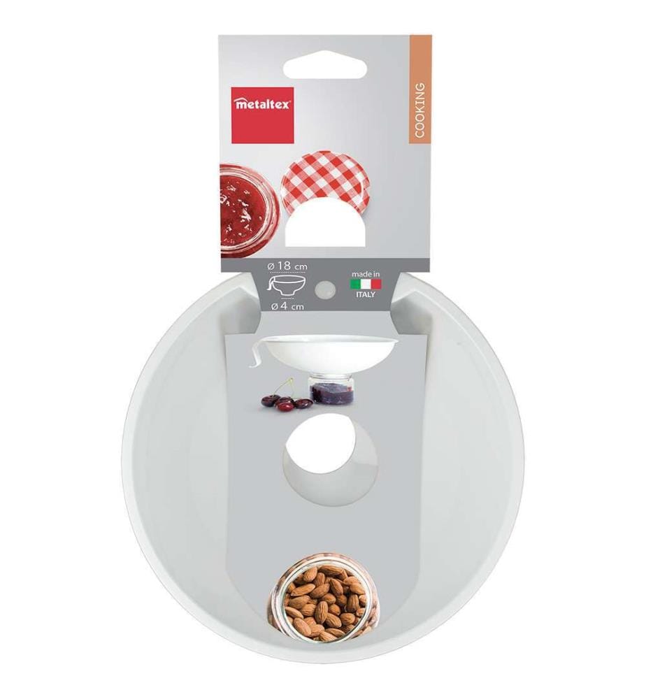 Imbuto di plastica a bocca larga - 18/5 cm - bianco