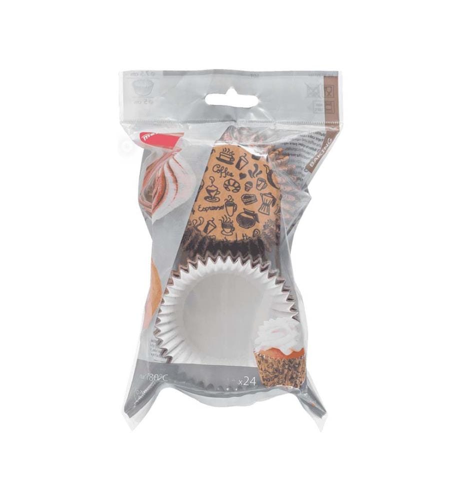 Set mit 24 Muffin-/Cupcake-Formen "Kaffee", Karton 7.5cm