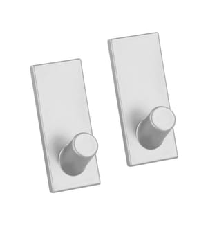 Klebehaken "Pullclean" 2er-Set mit 4 Klebestreifen, silber