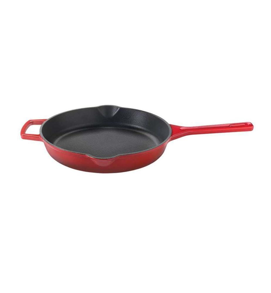 Materia enamelled cast iron frying pan - 30cm - 3.5kg red/black