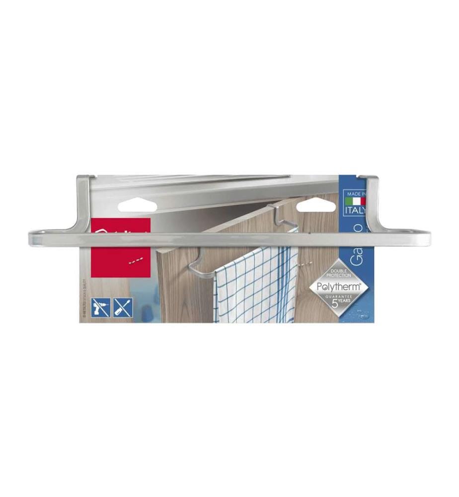 "Galileo" Towel holder Fixing without drilling, incl. 6 self-adhesive Eva pads, Polytherm coating 5-year guarantee, rust-resistant and durable