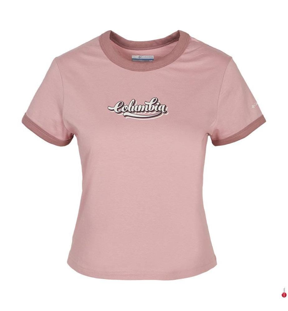 Rolling Bend™ Graphic Ringer T-Shirt - Rose