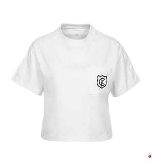 Monogram Logo Crest Graphic Boxy T-Shirt - Blanc