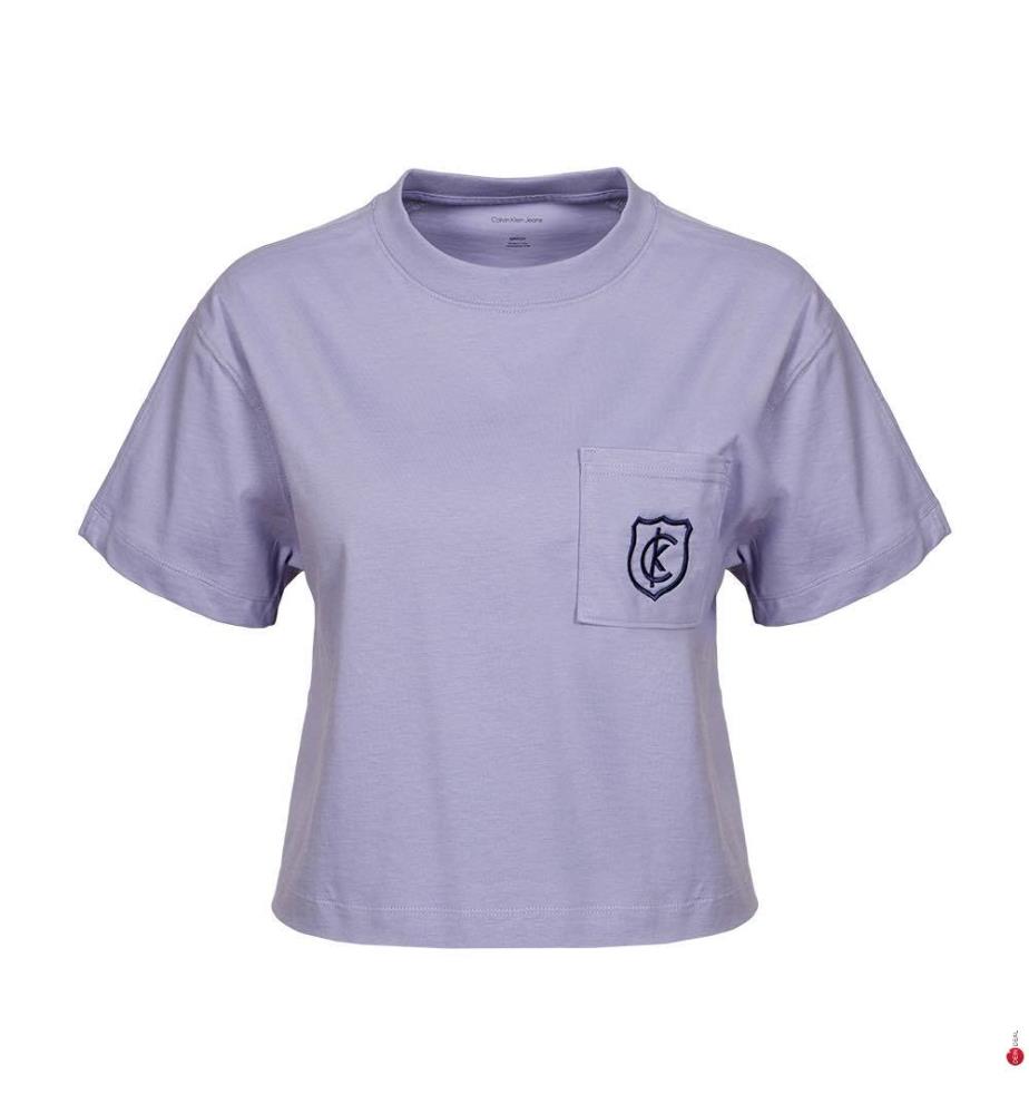 Monogram Logo Crest Graphic Boxy T-Shirt - Purple