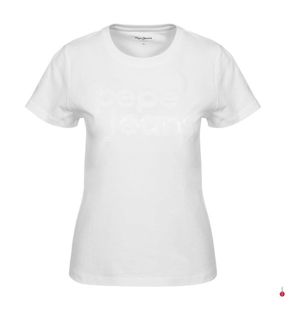 T-Shirt Logo à paillettes - Blanc